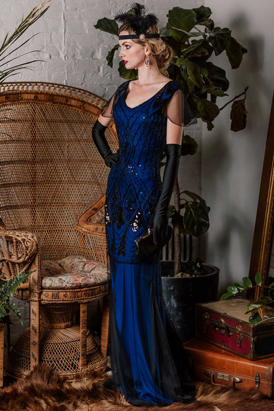 [US Warehouse] 1920s Sequined Maxi Flapper Dress – Retro Stage - Chic ...