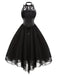 1950s Halloween Gothic Steampunk Lace Dress