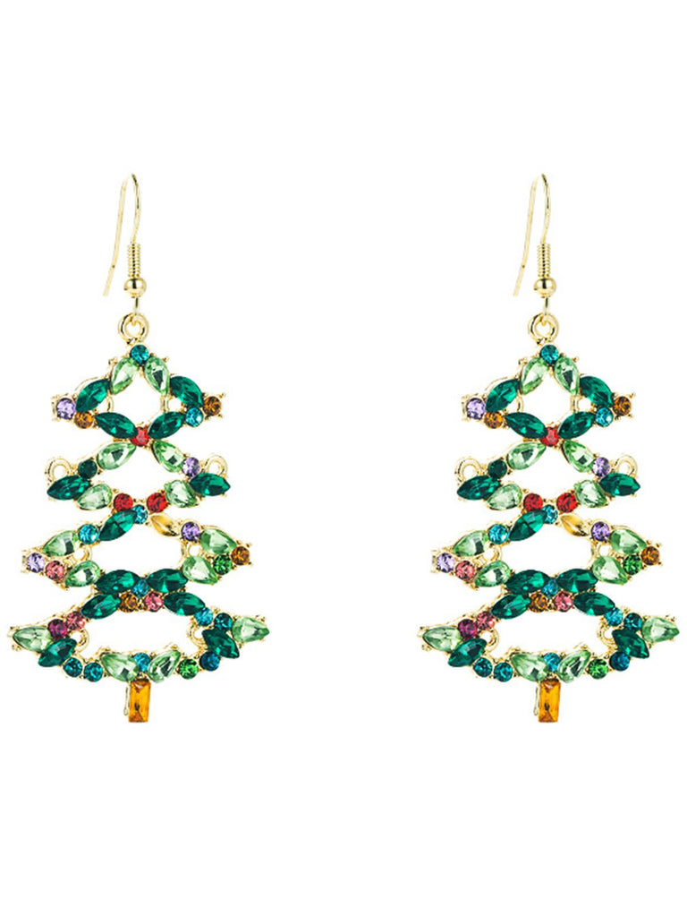 Retro Christmas Tree Alloy Earrings