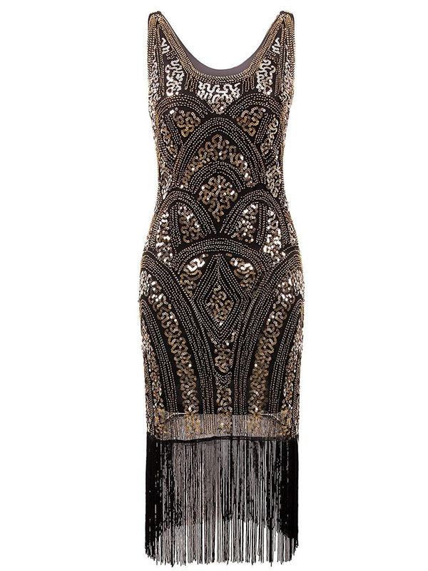 1920s Sequin Fringe Flapper Dress – Retro Stage - Chic Vintage Dresses ...