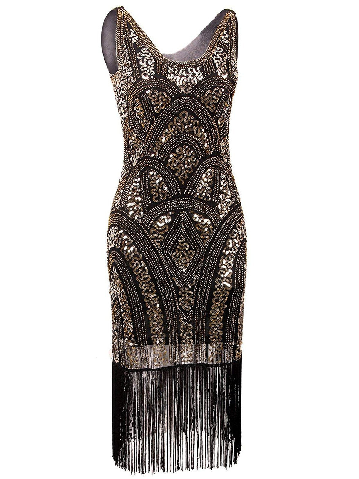 1920s Sequin Fringe Flapper Dress