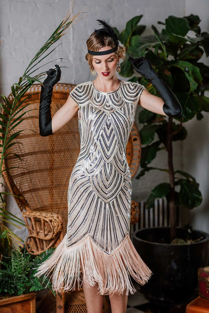 1920s tassel gatsby flapper dress