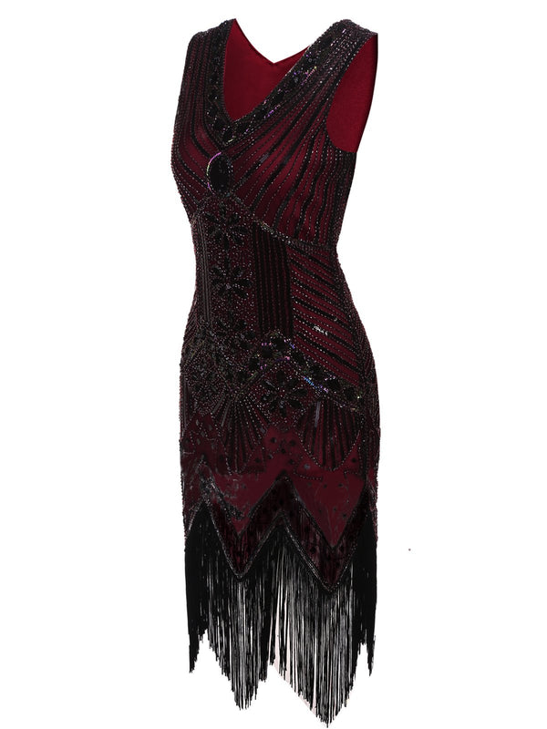 [US Warehouse] 1920s Sequined Fringe Dress – Retro Stage - Chic Vintage ...