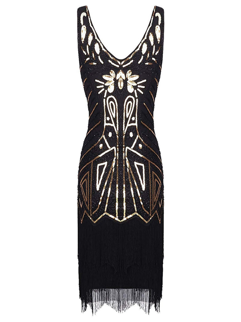 vintage black flapper dress