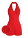 Red 1950s Pin-Up Girls Romper & Skirt