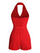 Red 1950s Pin-Up Girls Romper & Skirt