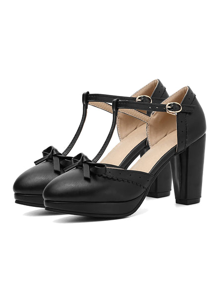 Retro Bow T-Strap High Heels Shoes – Retro Stage - Chic Vintage Dresses ...