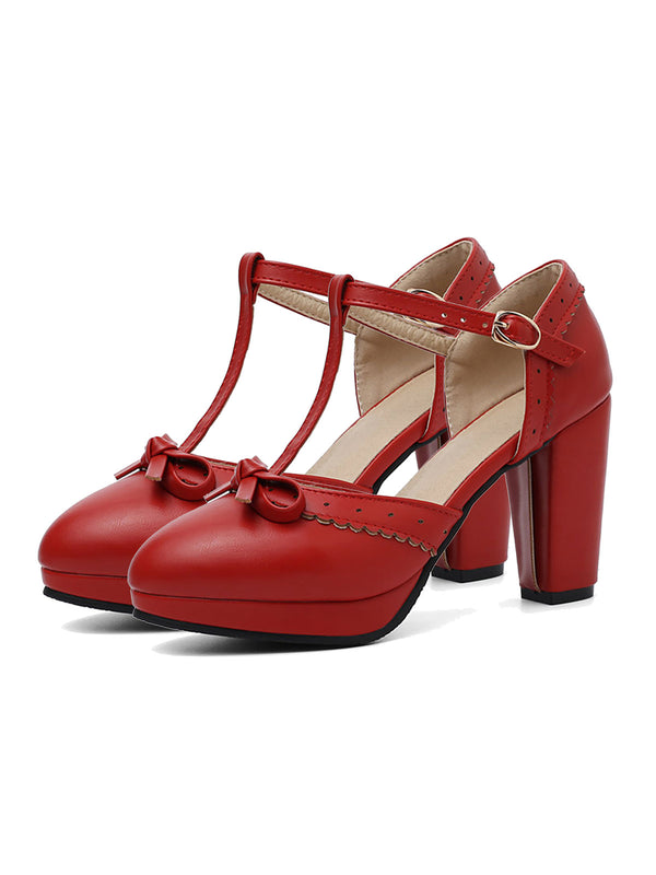 Retro Bow T-Strap High Heels Shoes – Retro Stage - Chic Vintage Dresses ...