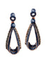 Blue Rhinestone Hollow Out Dangle Earrings