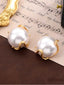 Retro Pearl Gold Trim Alloy Earrings