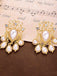 White Pearl Luxurious Rhinestone Earrings