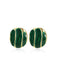 Retro Dark Green Island Oasis Earrings Stud