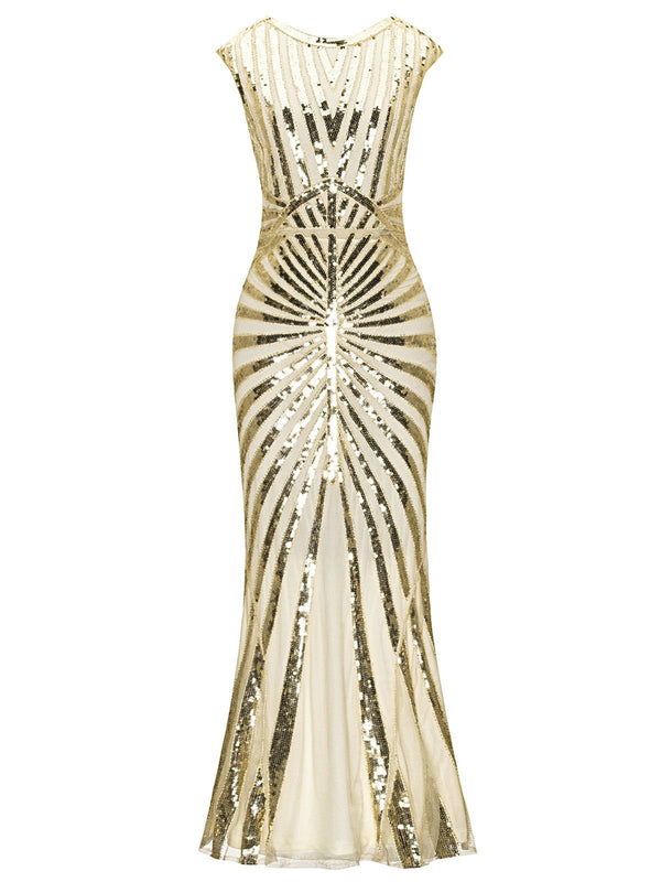 1920s Sequin Art Deco Maxi Dress – Retro Stage - Chic Vintage Dresses ...