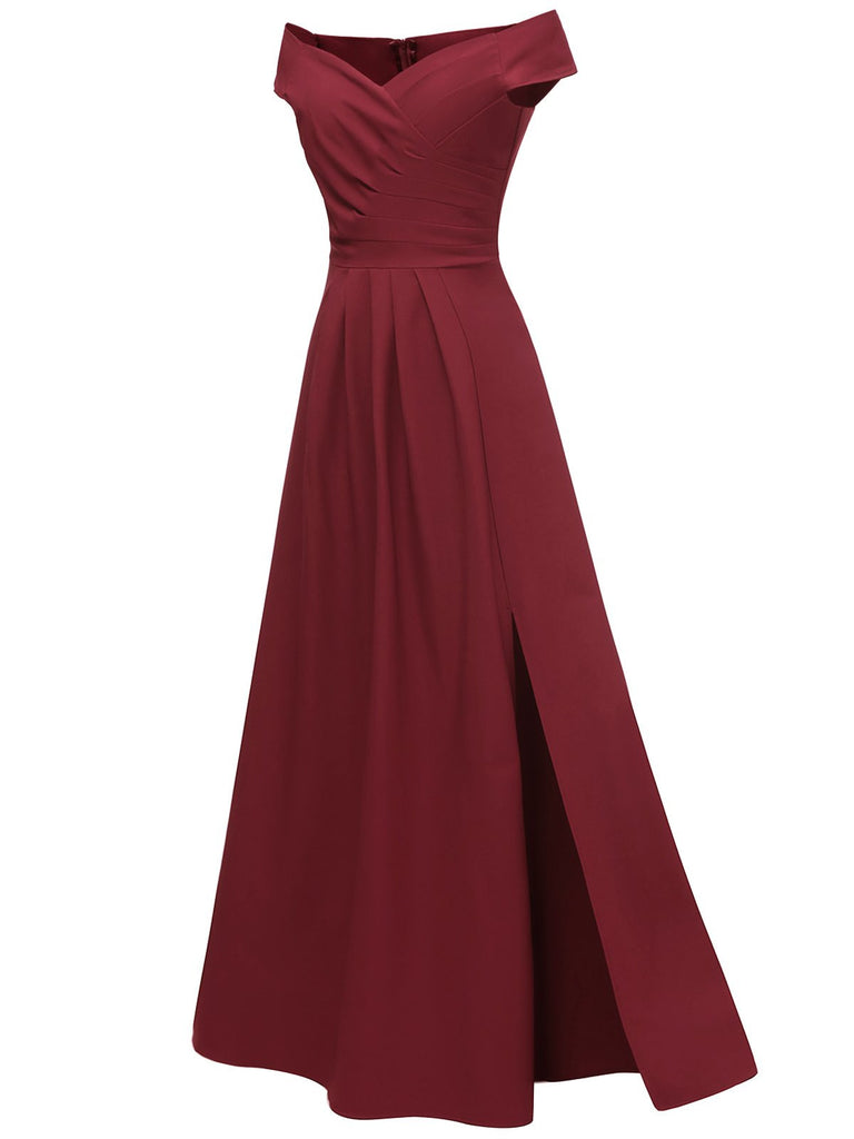 solid red maxi dress