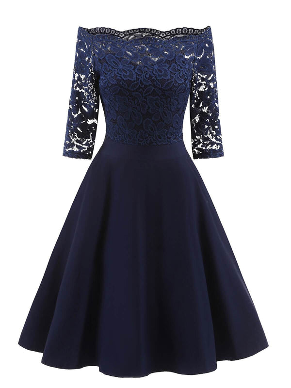 1950s Lace Off Shoulder Dress – Retro Stage - Chic Vintage Dresses and ...