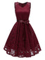 1950s Lace V Neck Bow Dress