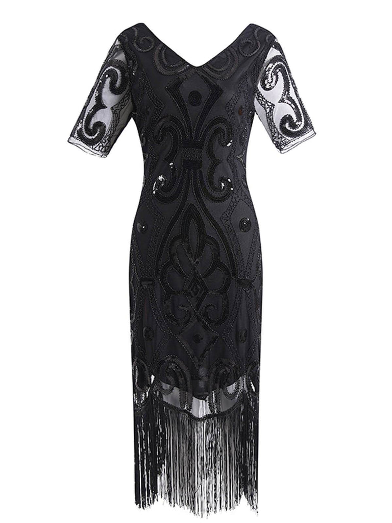 black and white gatsby dress