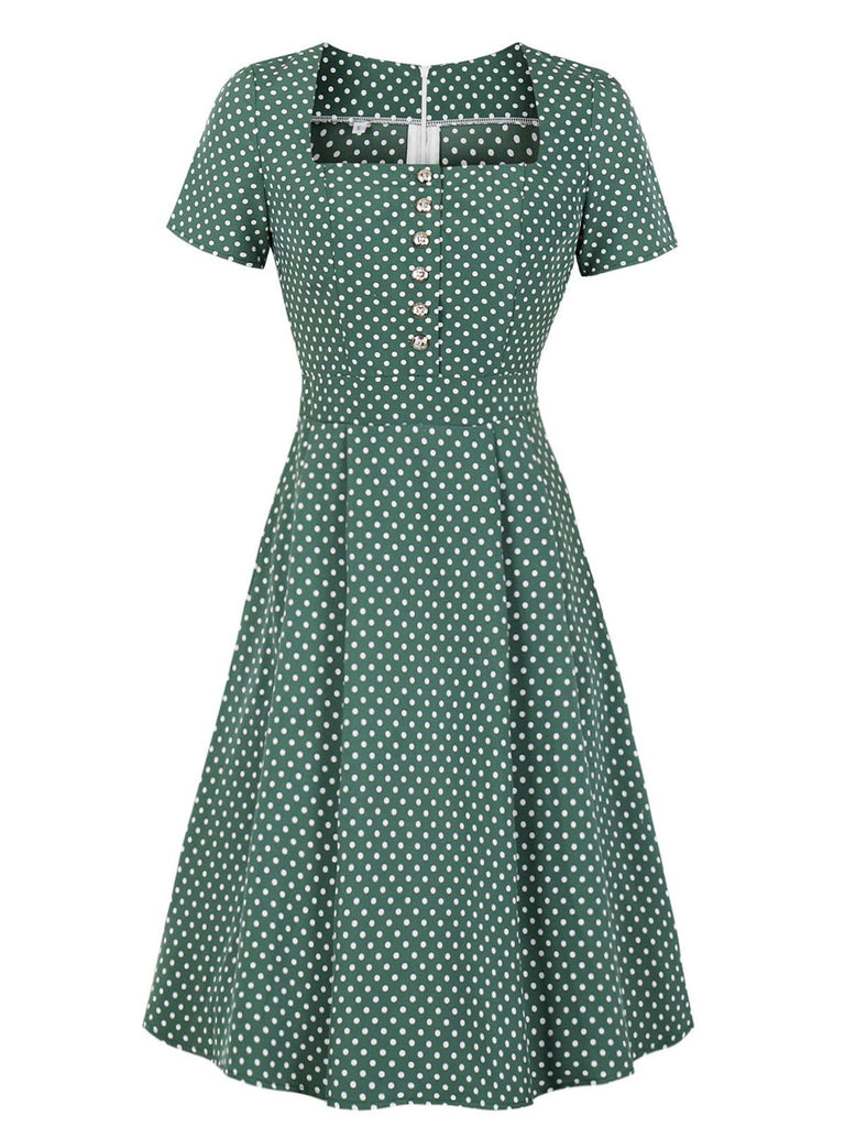 green 1940s dress