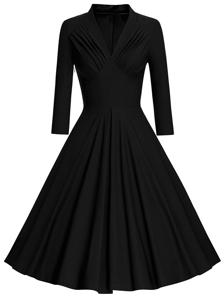 formal swing dress with sleeves