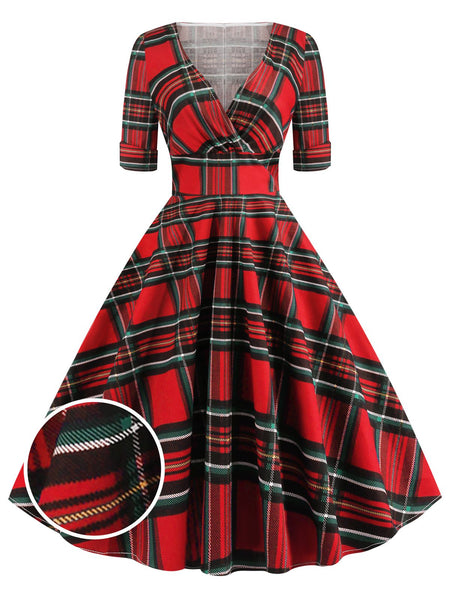 1950s Plaid Sweetheart Fold Swing Dress – Retro Stage - Chic Vintage ...