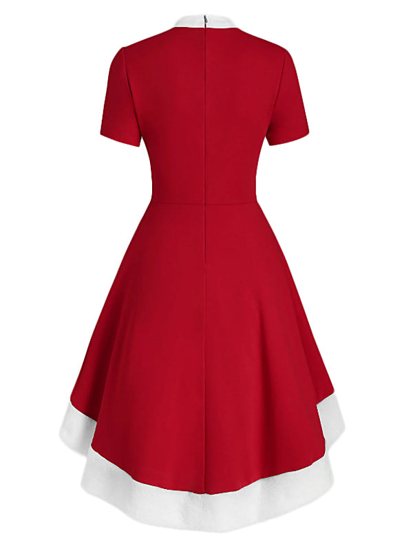 1950s Bowknot Collar Swing Dress