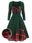 1950s Sweetheart Plaid Patchwork Dress