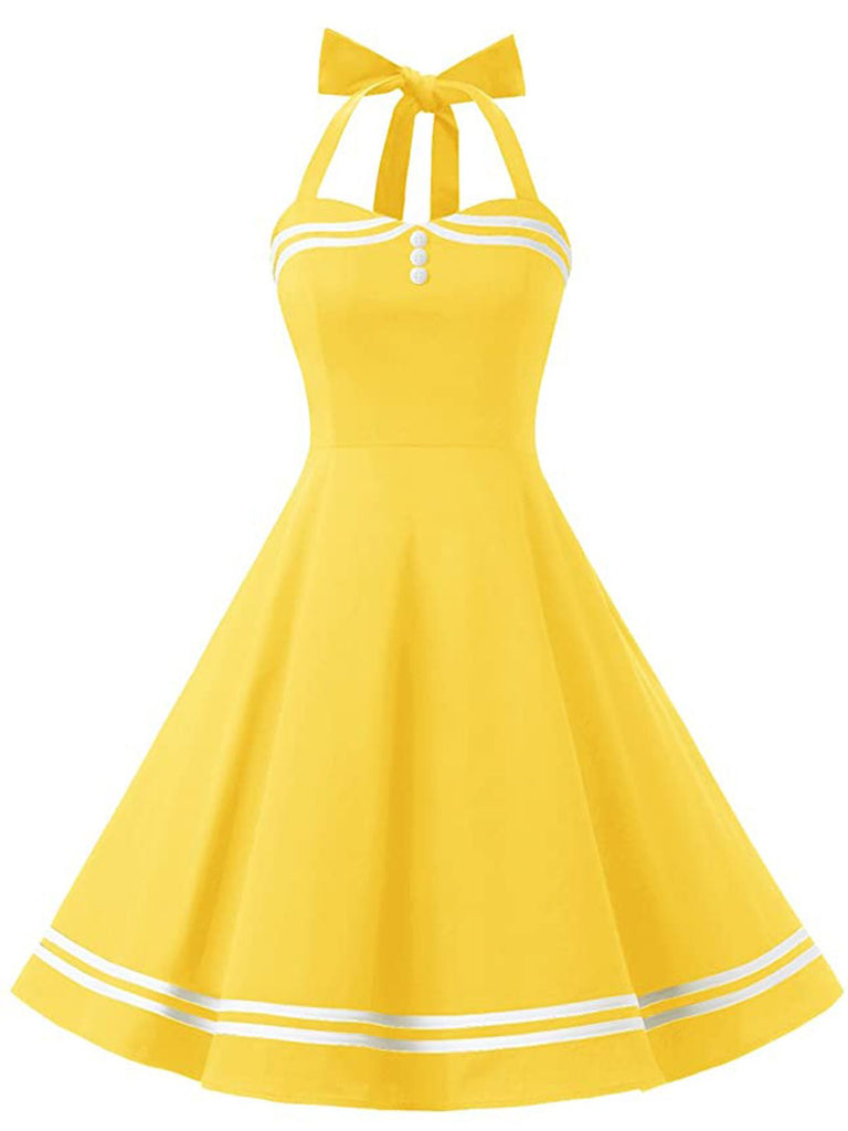 yellow 50s swing dress