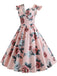 1950s Floral Flare Sleeve Swing Dress