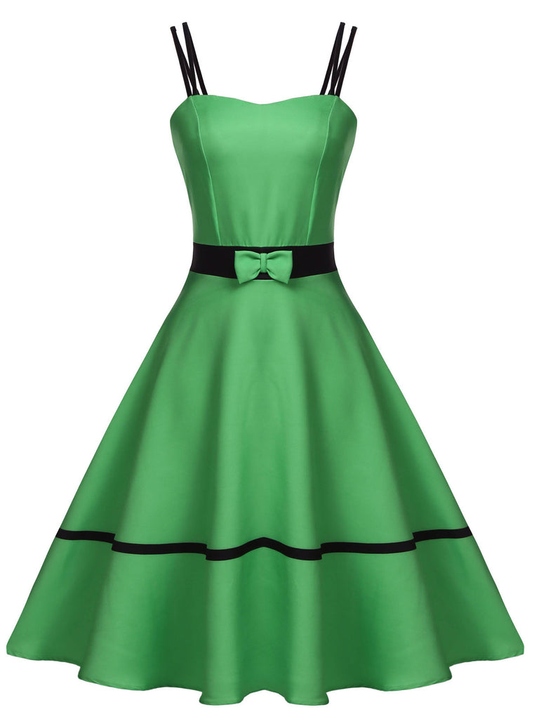 green retro dress