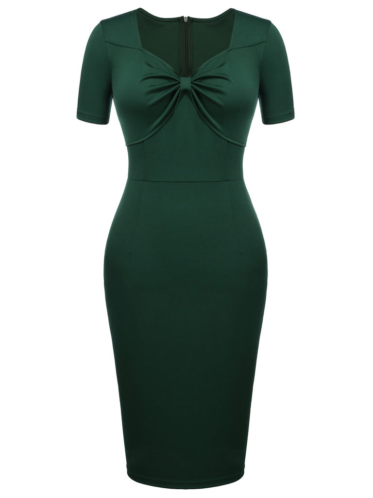 dark green pencil dress