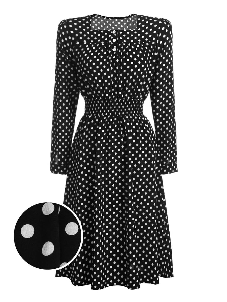 white polka dot tea dress