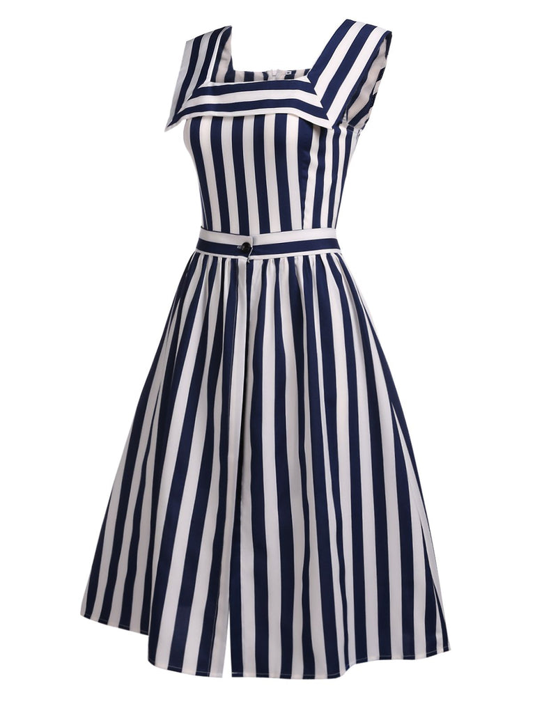 Navy 1950s Stripes Sailor Romper & Skirt