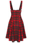 Red 1950s Plaids Suspender Skirt