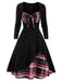 1950s Sweetheart Plaid Patchwork Dress