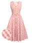 1950s Checked Belted Pocket Swing Dress