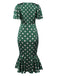 Emerald 1930s Polka Dot Fishtail Dress