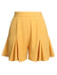 Yellow 1950s Ruffled Pockets Shorts