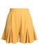 2PCS Yellow 1950s Embroidery Top & Pockets Shorts