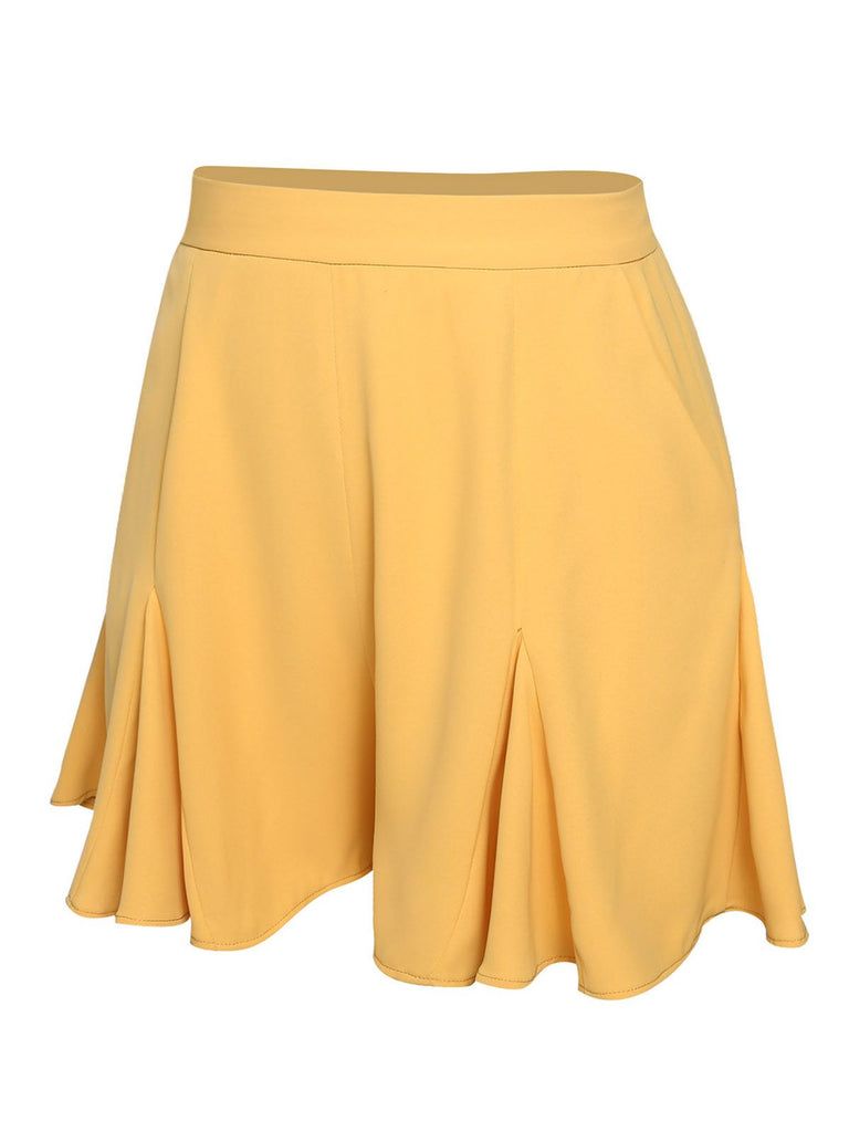 Yellow 1950s Ruffled Pockets Shorts – Retro Stage - Chic Vintage ...