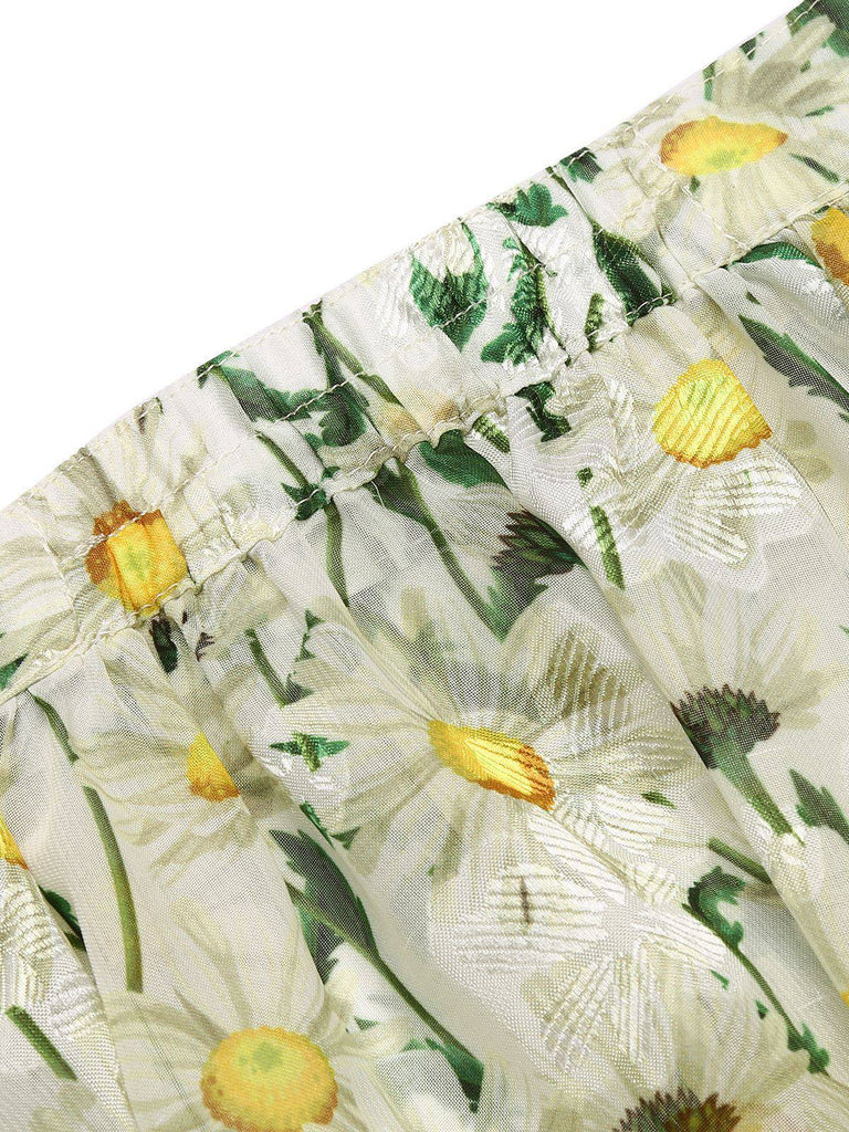 Yellow 1950s Romper & White Floral Skirt