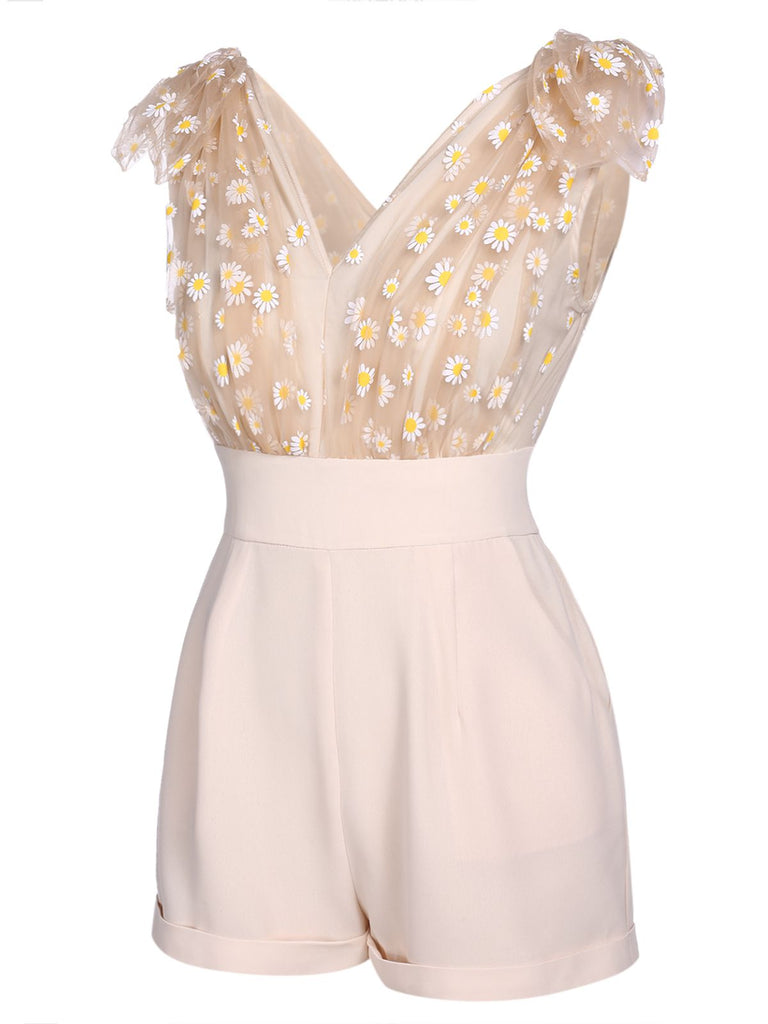 1950s Lace Daisy Strap Romper