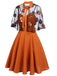 Orange 1950s Cape Pumpkin Swing Dress