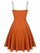 Orange 1950s Cape Pumpkin Swing Dress