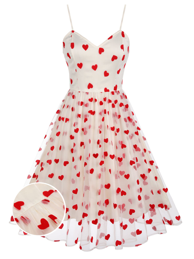 Heart 1950s Mesh Sling Dress