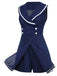 Navy Blue 1950s Sailor Collar Romper