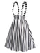 Black & White 1950s Stripes Suspender Skirt