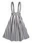 Black & White 1950s Stripes Suspender Skirt