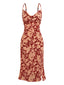 1930s Flowers Jacquard Strap Fishtail Dress