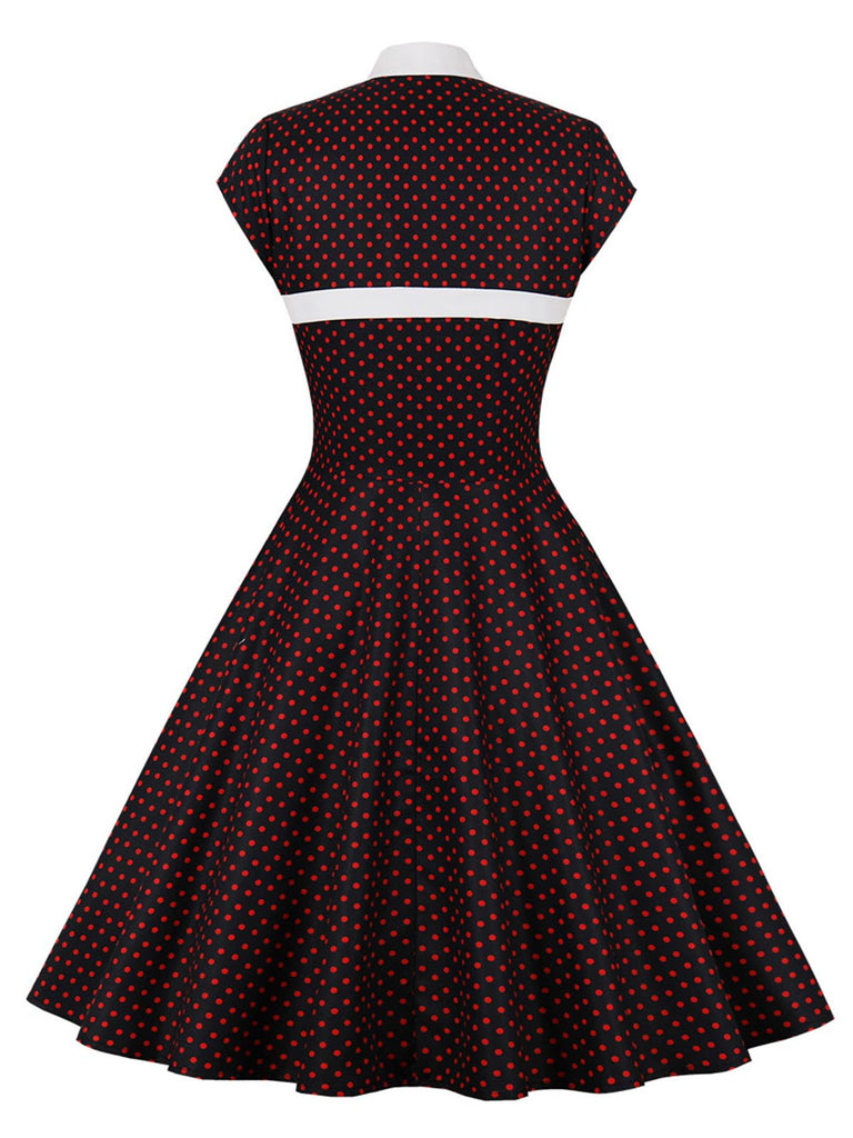 1950s Polka Dots Heart Collar Dress