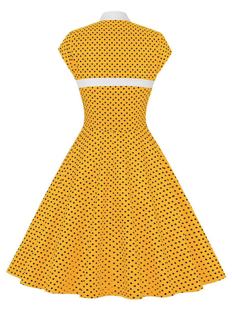 1950s Polka Dots Heart Collar Dress